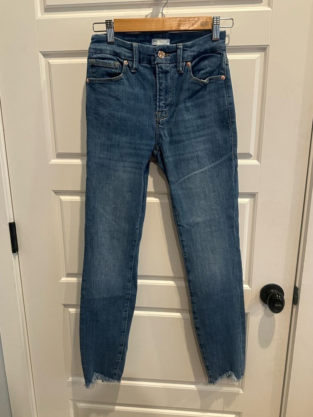 Good American 0/25 Good Legs Skinny Jeans Stretch Sculpting Denim